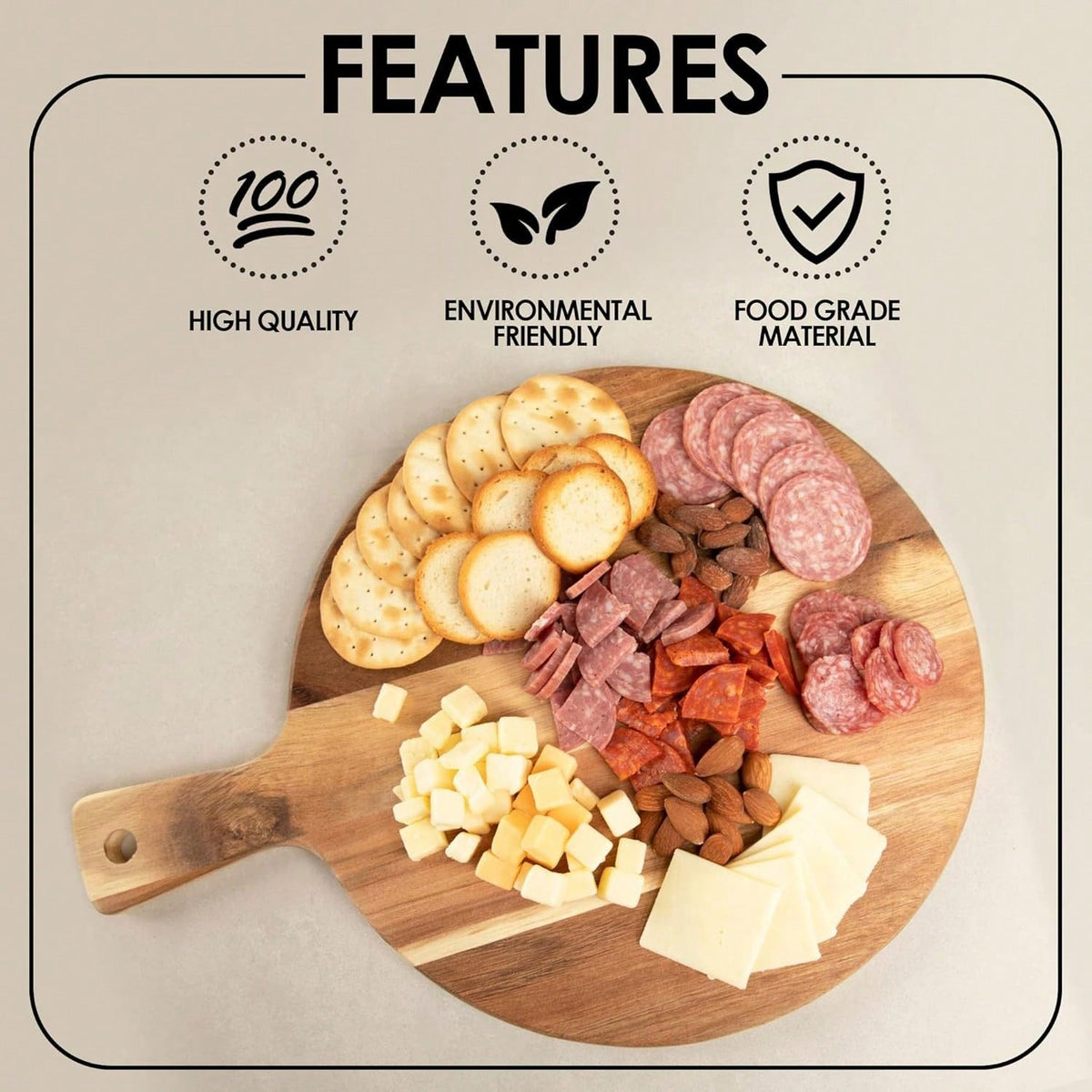 Large Wooden Pizza & Charcuterie Board