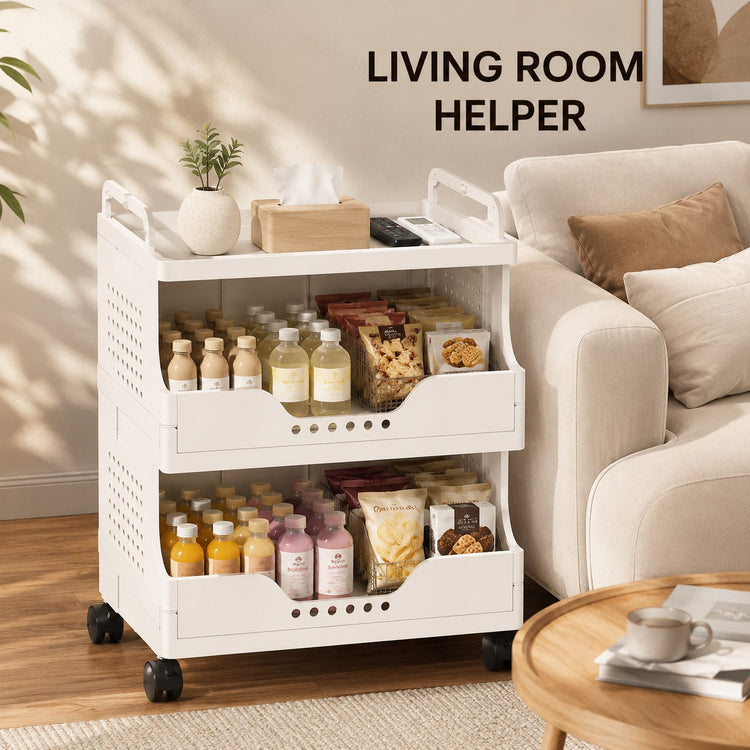 1–4 Tier Stackable Rolling Storage Bins