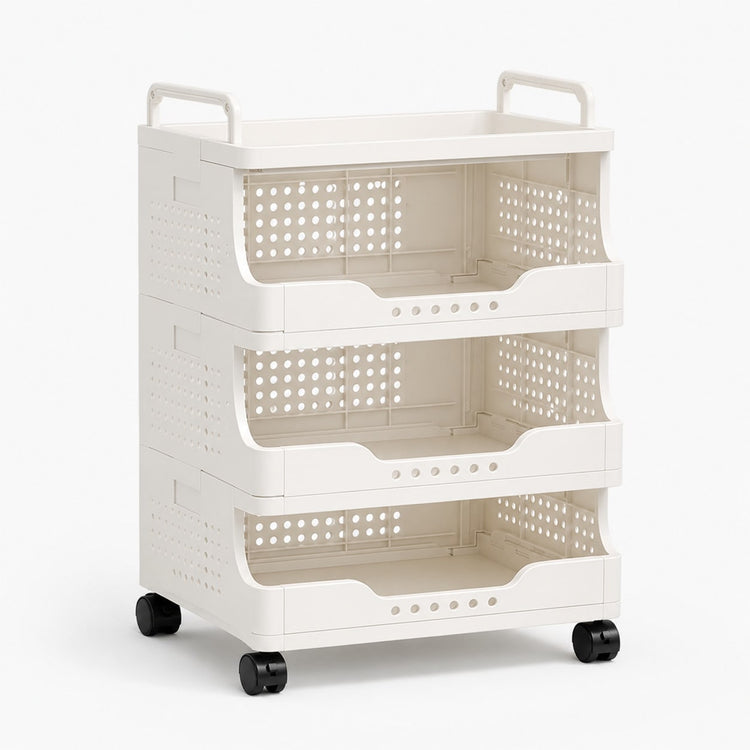1–4 Tier Stackable Rolling Storage Bins