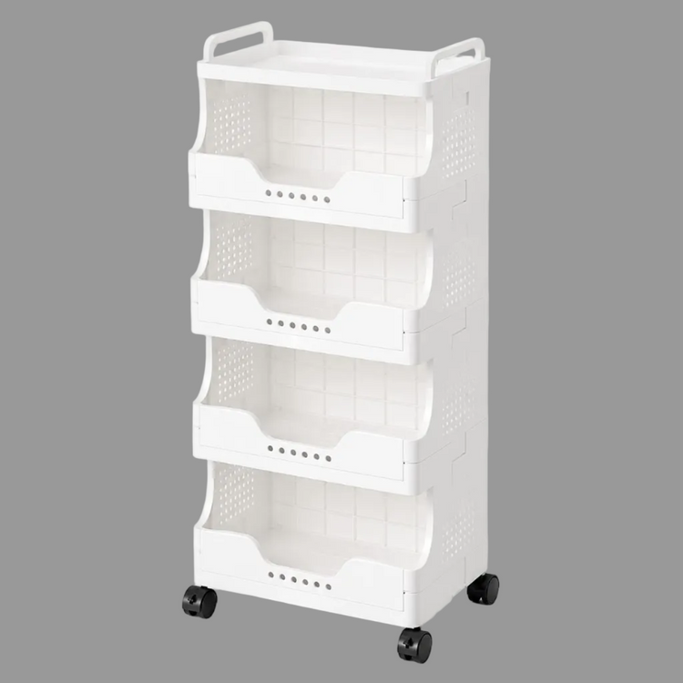 1–4 Tier Stackable Rolling Storage Bins